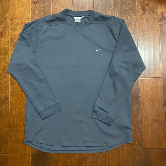 Nike Athletic Vintage Y2K Dark Gray L/S Polyester Top Running Men's Size XXL - Picture 2 of 7
